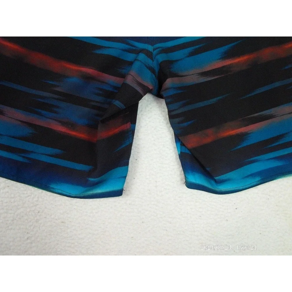 American Eagle Outfitters Mens Board Shorts‎ Blue Black Abstract Stripe Size 38